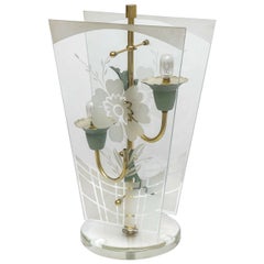 Art Deco Early Fontana Arte Brass Glass Table Lamp