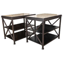 Used Pair of X-Frame Side Tables