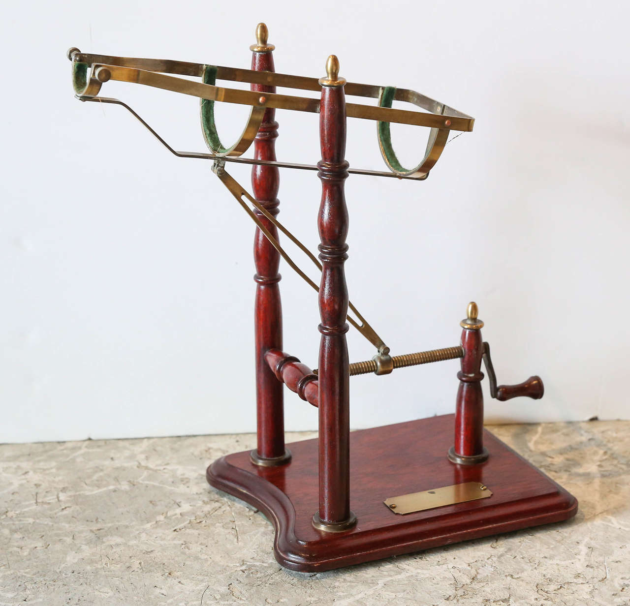 Early 20th century French wine decanter used to make sure that the sediment in the bottle remained at the bottom and was not poured into the glasses. This mechanical device controlled the pour.