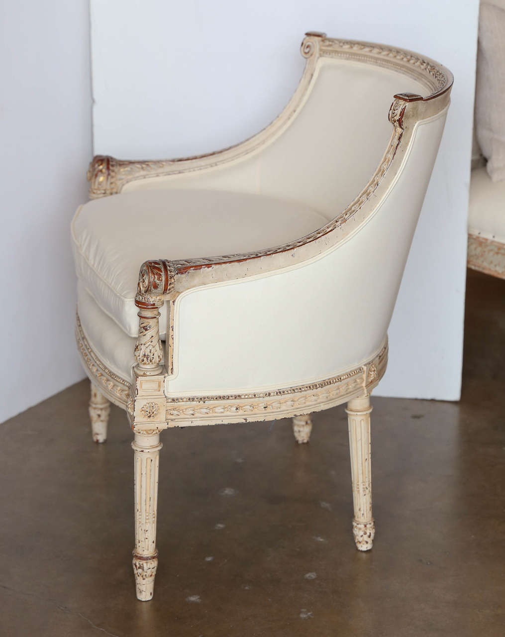 Pair of Louis XVI Barrel Chairs 4