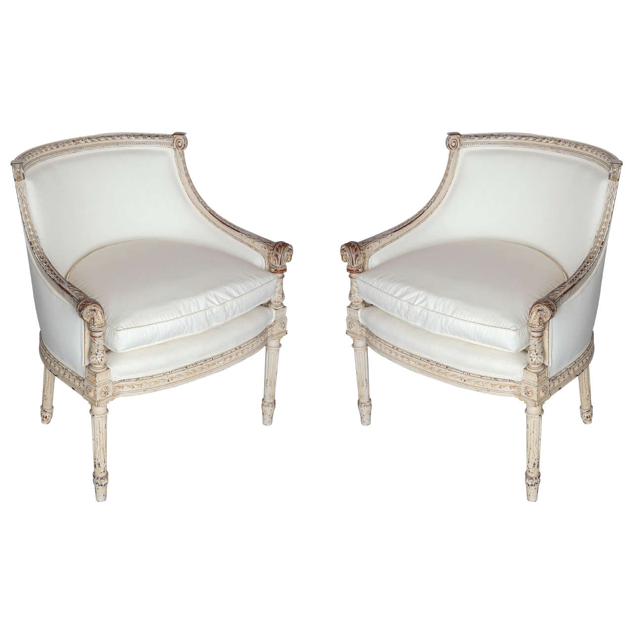 Pair of Louis XVI Barrel Chairs