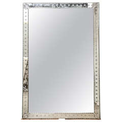 Antique Very Large 19th Century Venetian Glass Mirror