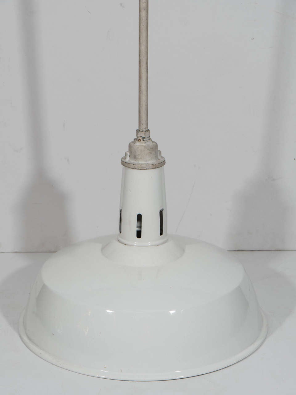 White Enamel Industrial Lights For Sale at 1stDibs