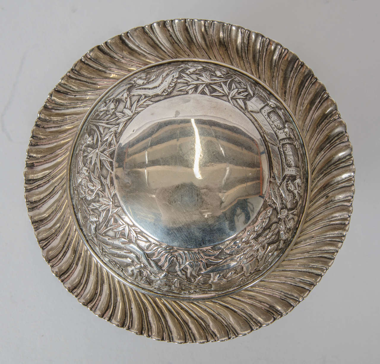 Chinese Export Chinese Silver Bowl and Cover For Sale