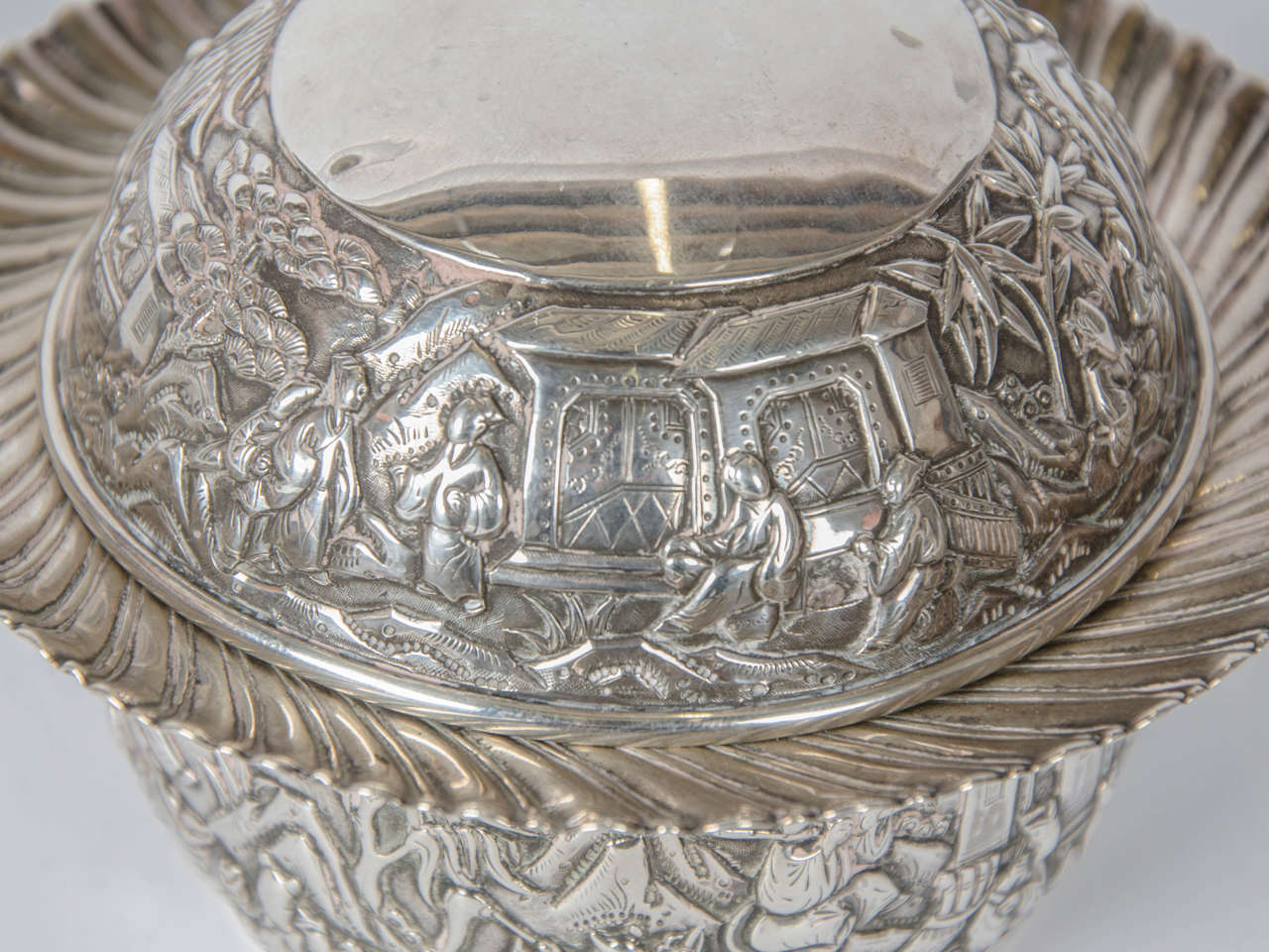 Chinese Silver Bowl and Cover For Sale 1