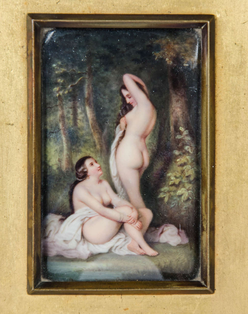 Classical Greek 19th Century Erotic Porcelain Plaque For Sale