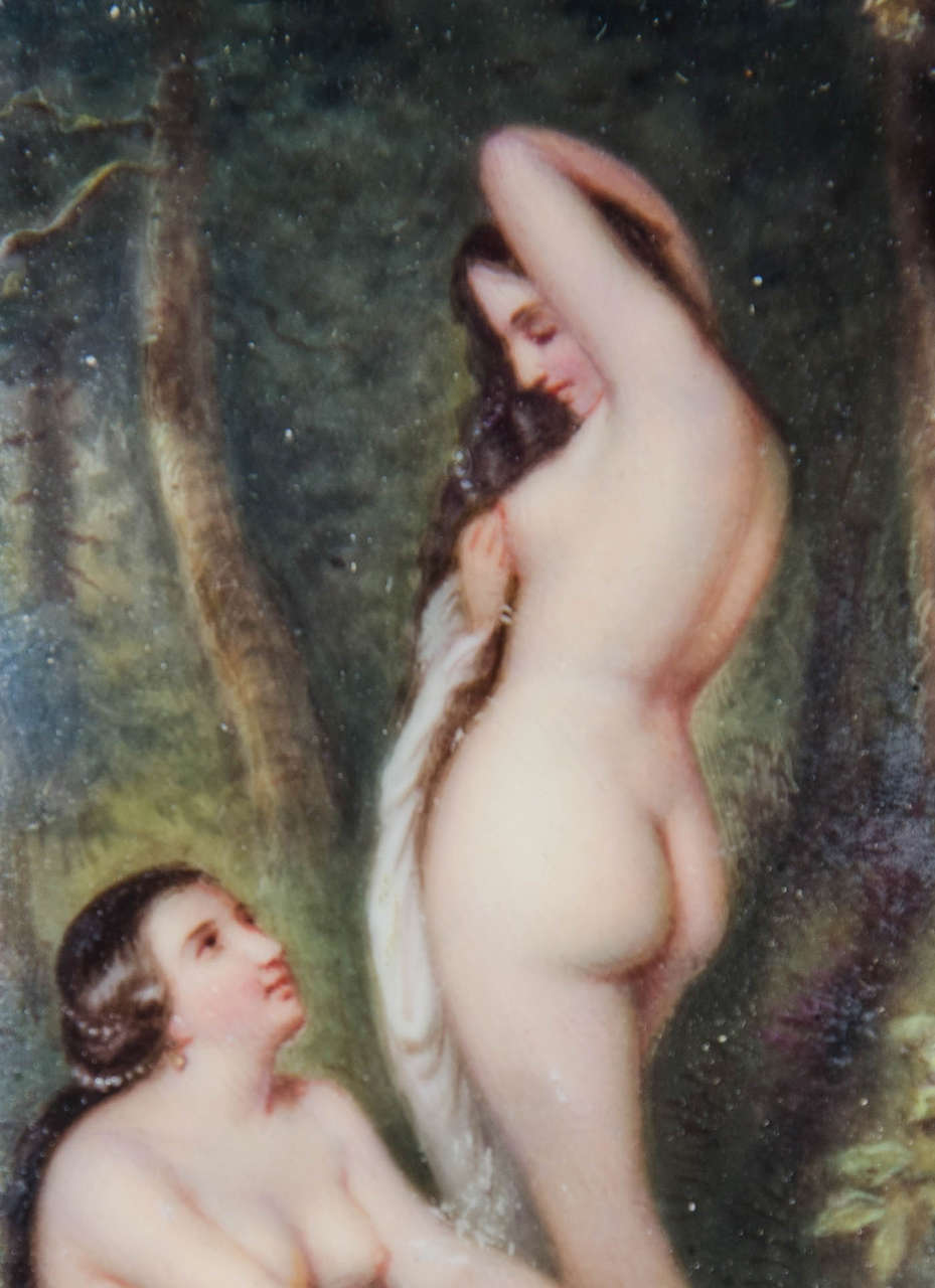 European 19th Century Erotic Porcelain Plaque For Sale