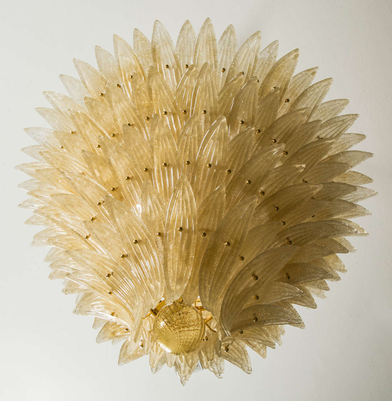 Late 20th Century Large Murano Glass Palm Chandelier by Barovier, circa 1970