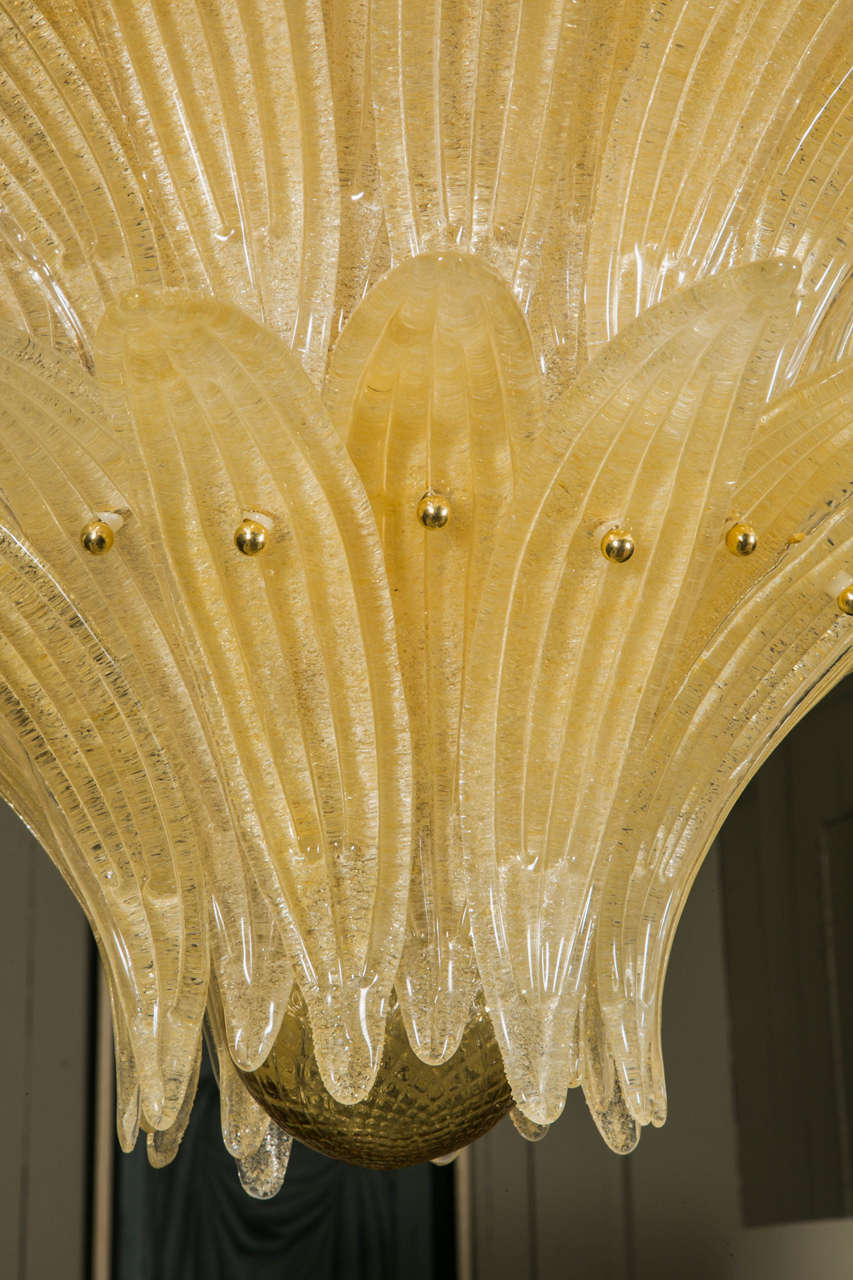 Large Murano Glass Palm Chandelier by Barovier, circa 1970 3
