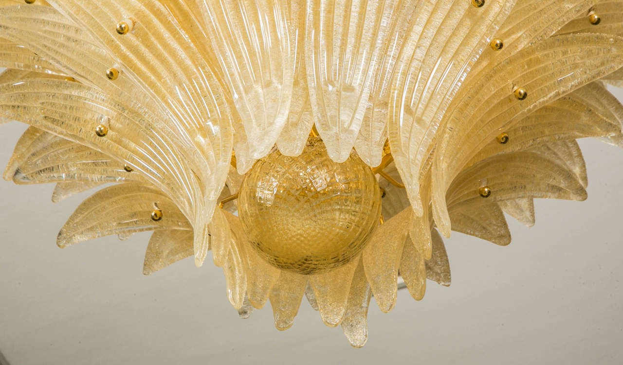 Large Murano Glass Palm Chandelier by Barovier, circa 1970 4
