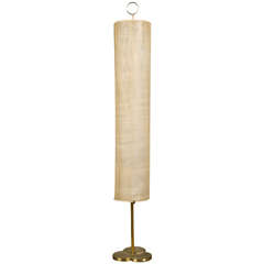 Danish Floor Lamp with Clover Shape Base and Japanese Paper Shade, circa 1960