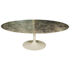 Large Oval Tulip Dining Table in Grey Laminate by Eero Saarinen, circa1960