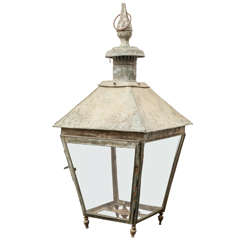 Large French Painted Copper Lantern