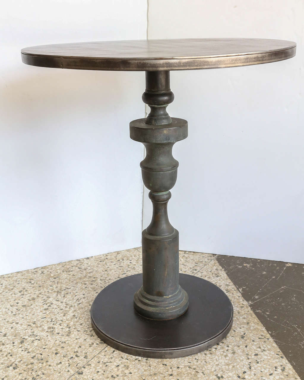 Side Table with Bronze Base