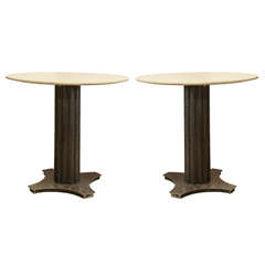 Fluted Iron and Stone Side Table 4