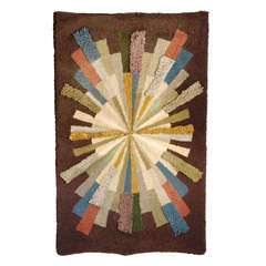 Mid Century Abstract Sunburst Tapestry
