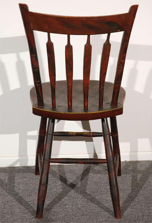 Early 19thc  Original Paint Decorated Chairs From Pennsylvania 3