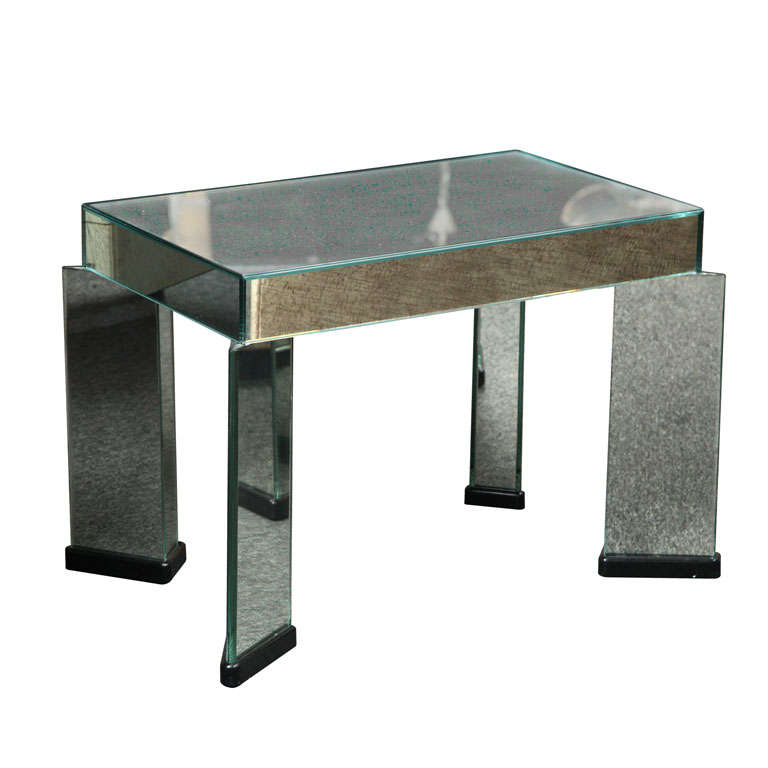 Art Deco Style Mirrored Table Designed and Made in Italy in 1980 For Sale