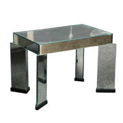 Art Deco Style Mirrored Table Designed and Made in Italy in 1980
