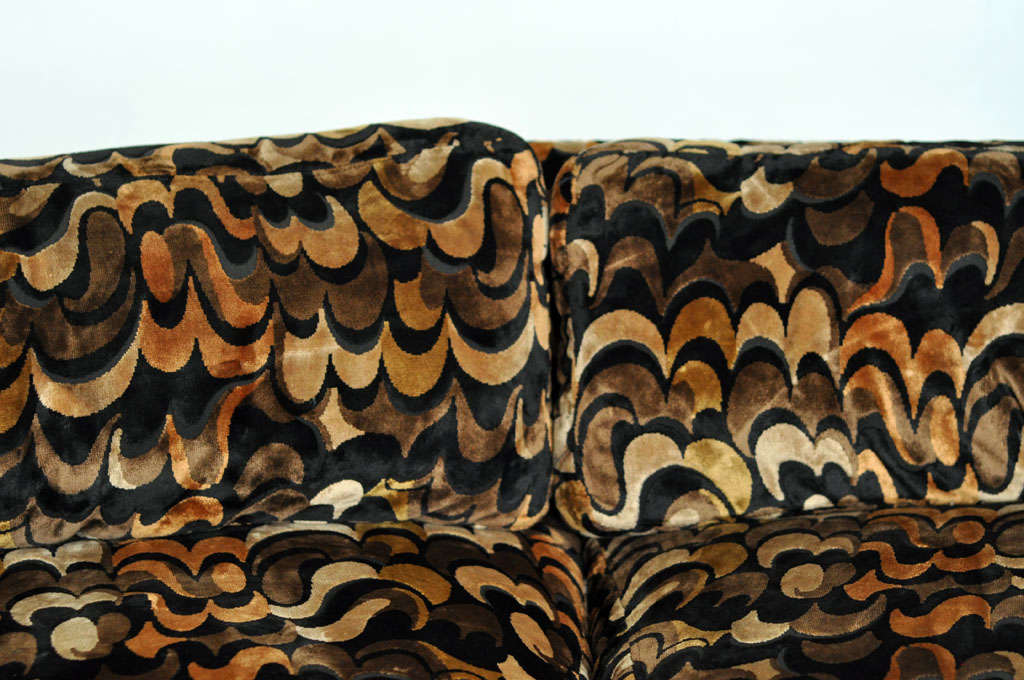 Wood Milo Baughman Serpentine Sofa
