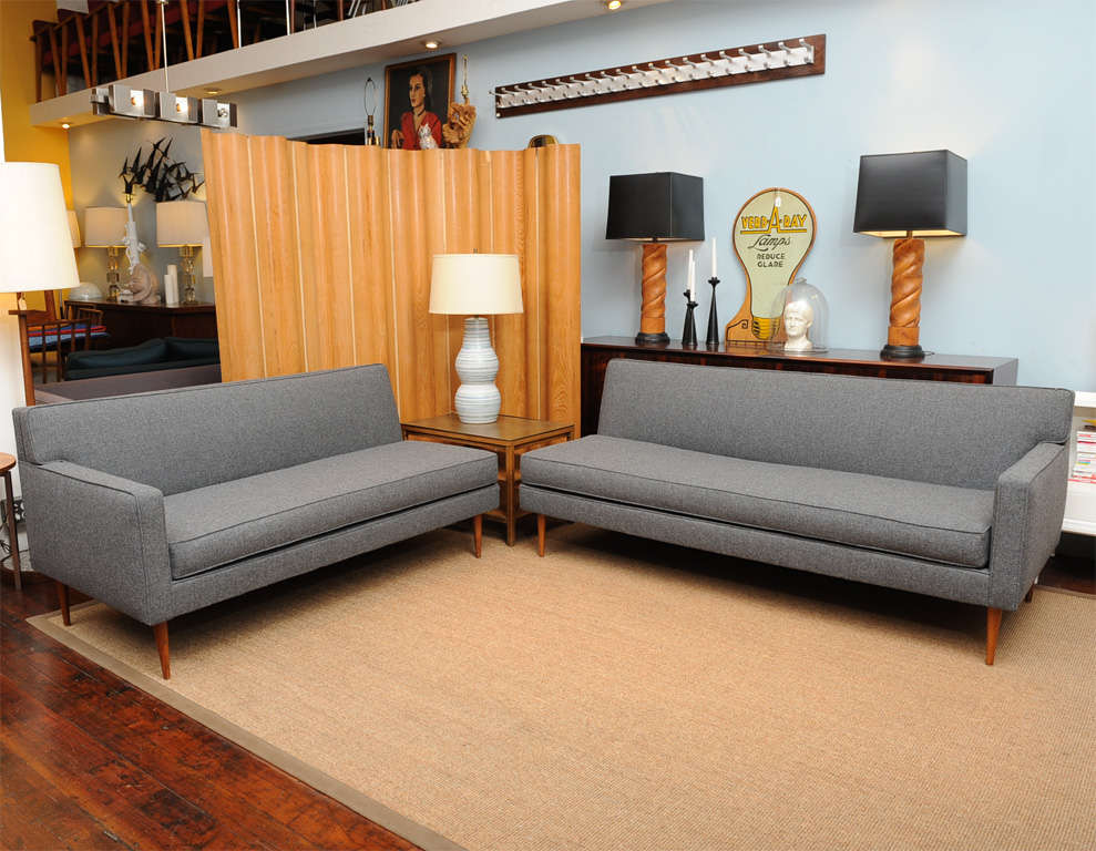 Paul McCobb design sectional sofa completely restored in Maharam wool.