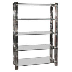 Lucite Bookcase with Glass Shelves