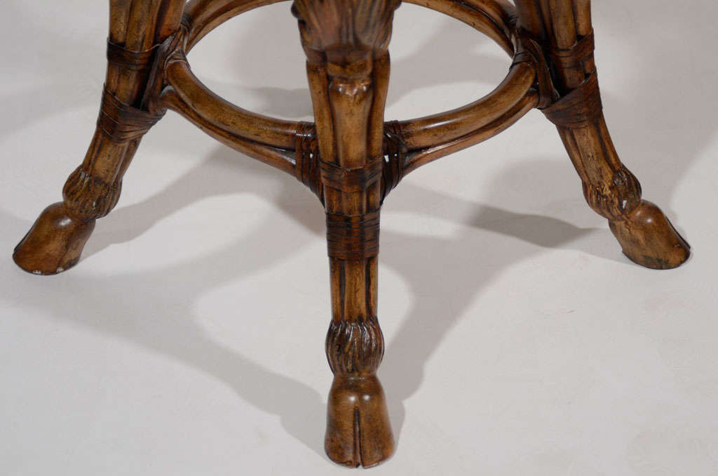 Exceptional Rams Head Carved Wood Center Table 2