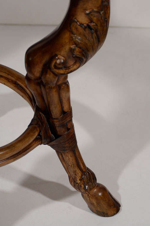 Exceptional Rams Head Carved Wood Center Table 4