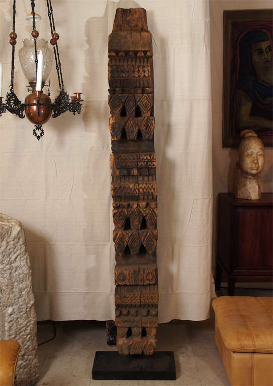 Wood Column on Stand