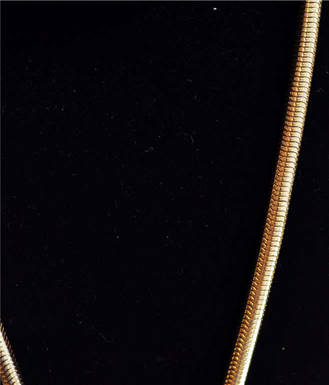 Women's Red LANVIN Architectural Necklace with Original Snake Chain, c.1970 For Sale