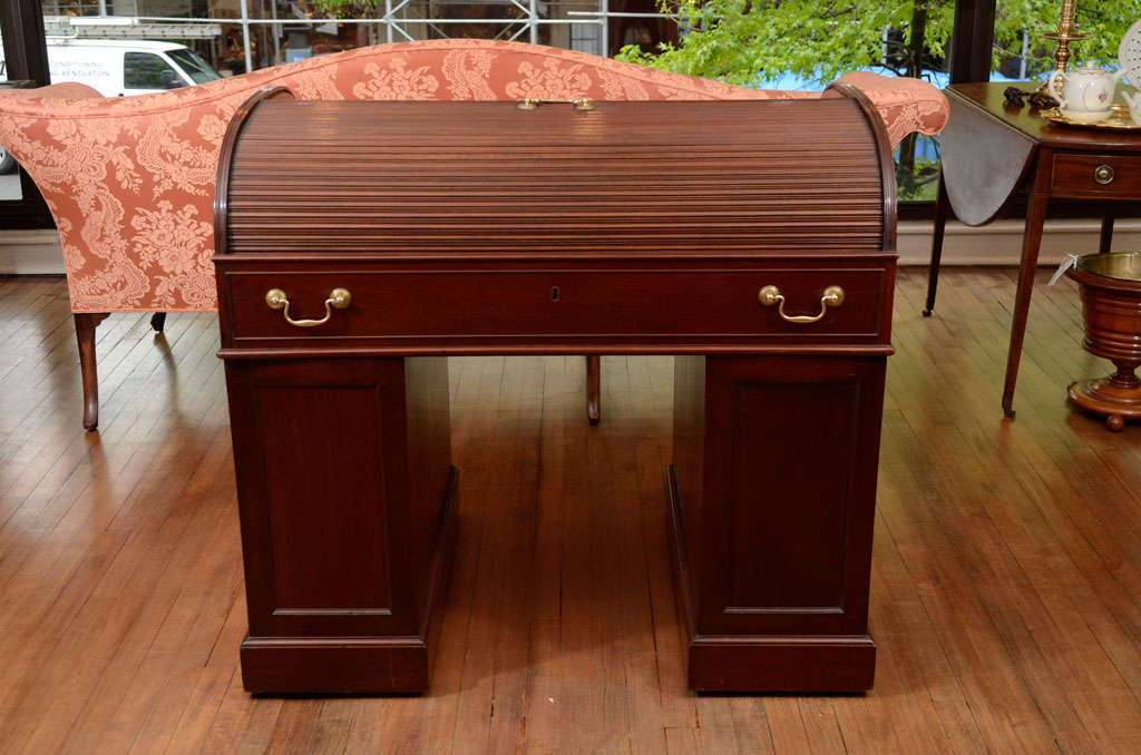 Rare George III Mahogany Double Pedestal Desk For Sale 2