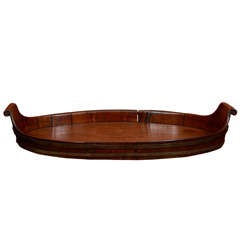 Oak Oval Tray With Brass Banding