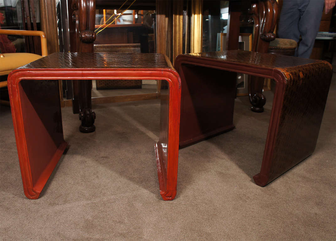 Burmese Lacquer Side Tables