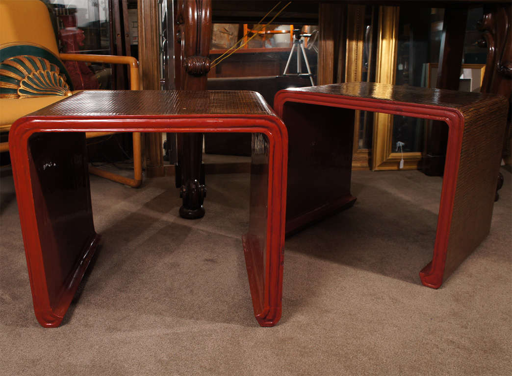 Burmese Lacquer Side Tables