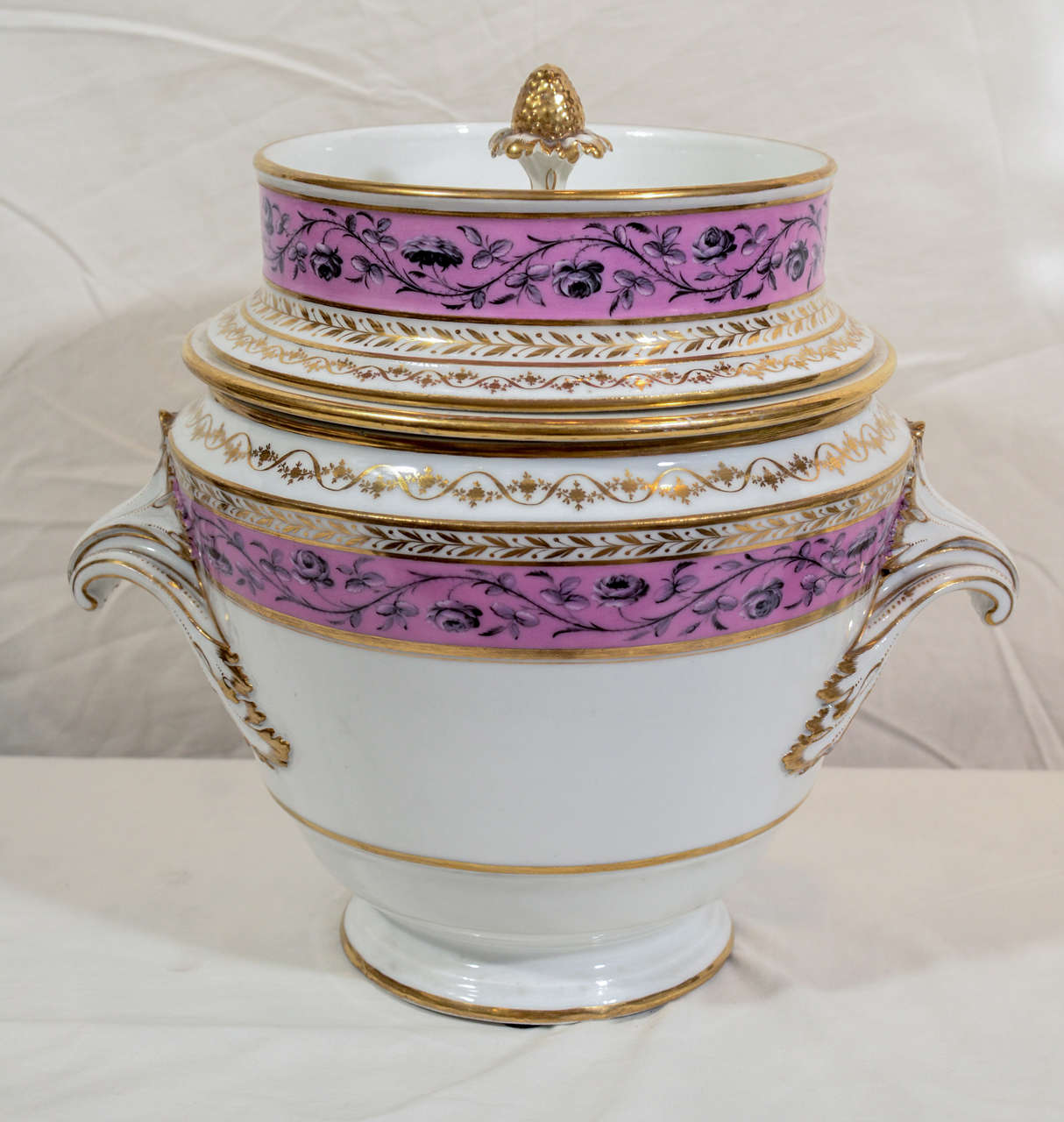 Neoclassical French Porcelain Ice Pails Lavender Pink