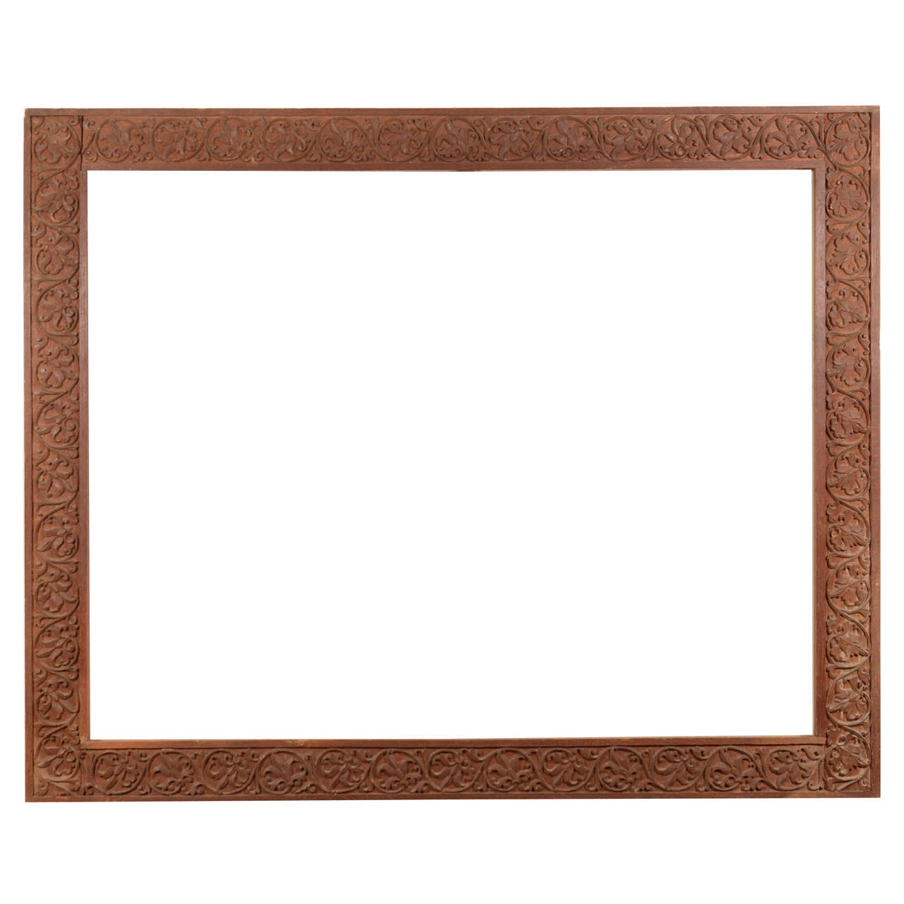 Rare Lockwood de Forest Aesthetic Movement Ahmadabad Carved Teak Frame