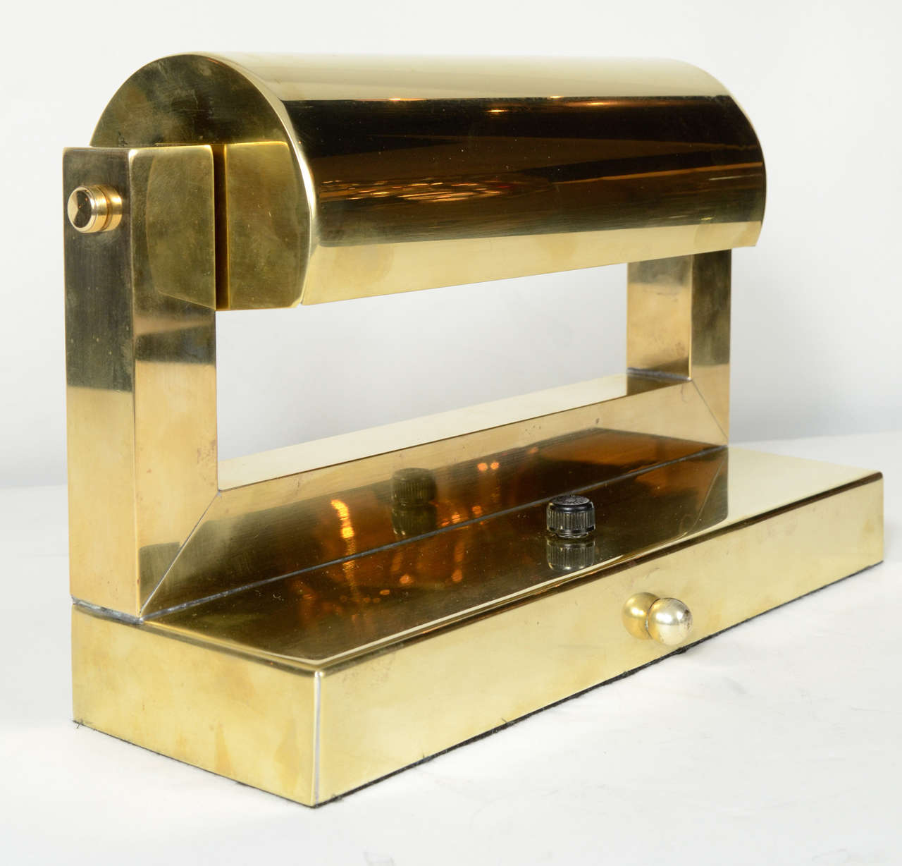 Mid-Century Modern Modernist Mid-Century Pivoting Brass Desk Lamp