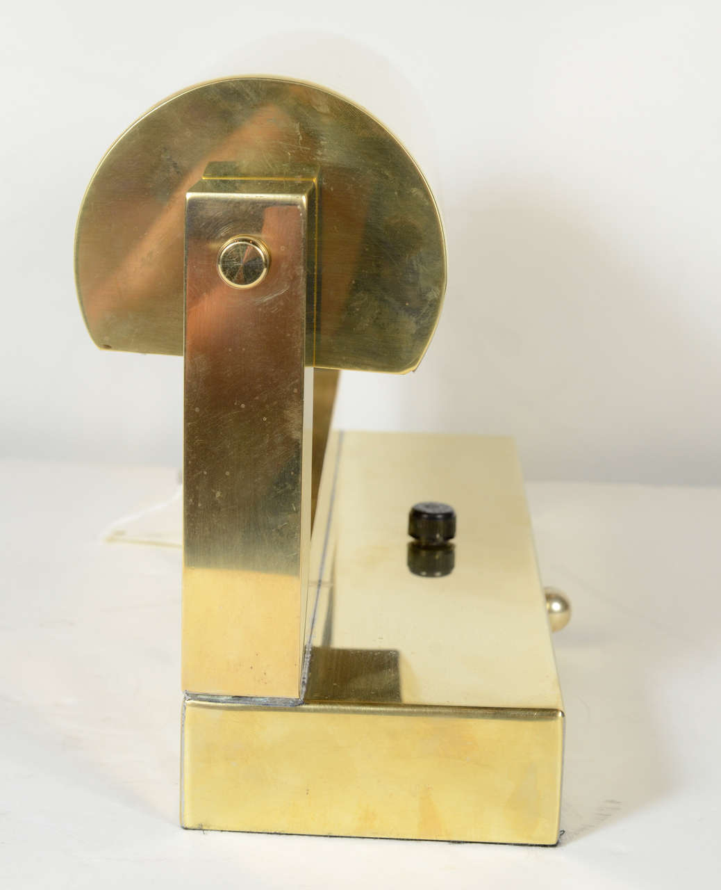 American Modernist Mid-Century Pivoting Brass Desk Lamp