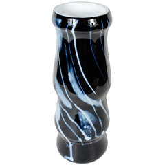 Modernist Hand Blown Balistrade Form Vase By Fostoria