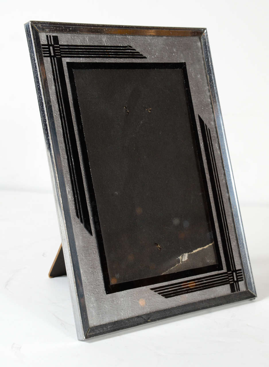 Art Deco Machine Age Reverse Painted Frame