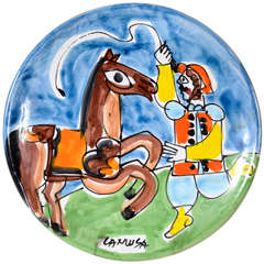 LaMusa Hand Painted Plate in the style of Picasso