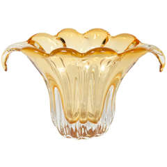 Gorgeous Mid-Century Murano Glass Stylized Lotus Bowl