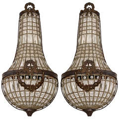 French Pair of Large Empire Sconces