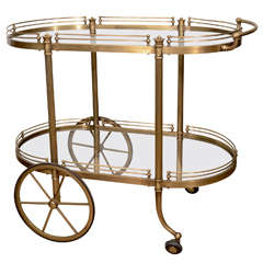 Two Tiered Brass Barcart
