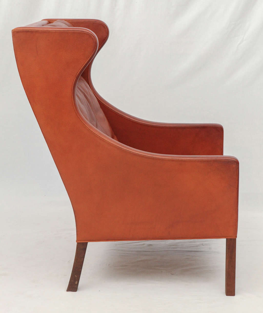Oak Borge Mogensen Leather Wingback Chair