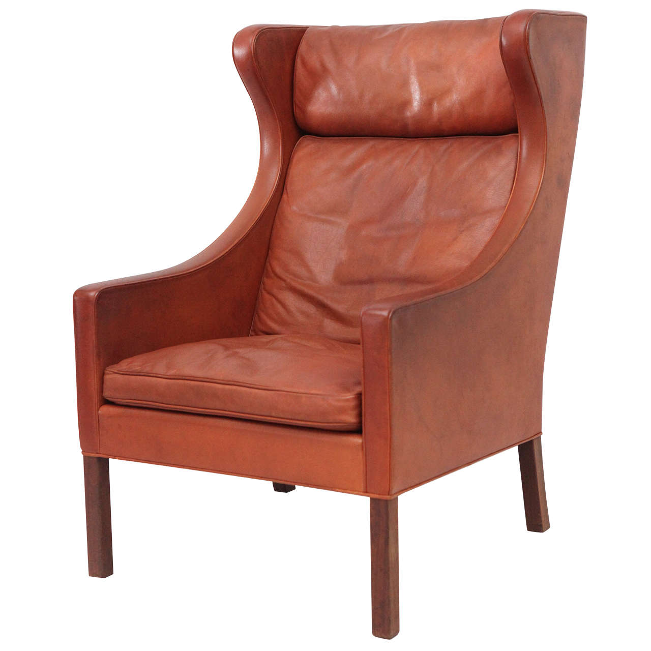 Borge Mogensen Leather Wingback Chair
