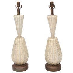 Pair of Barovier & Toso Bubble Lamps