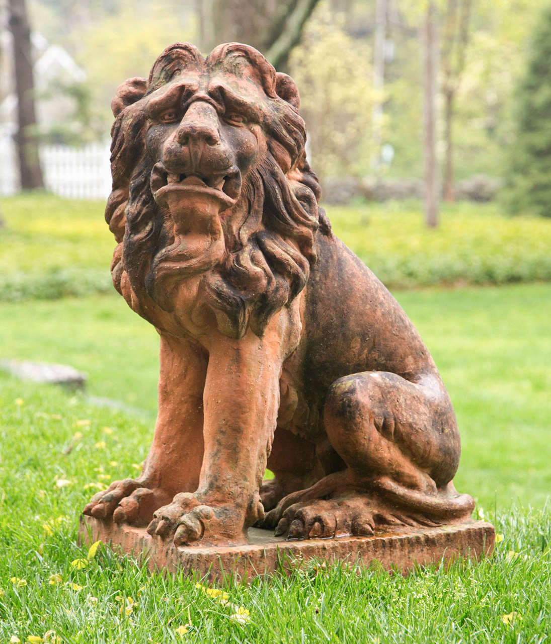 Sculptures of Lions in Terra Cotta For Sale at 1stdibs