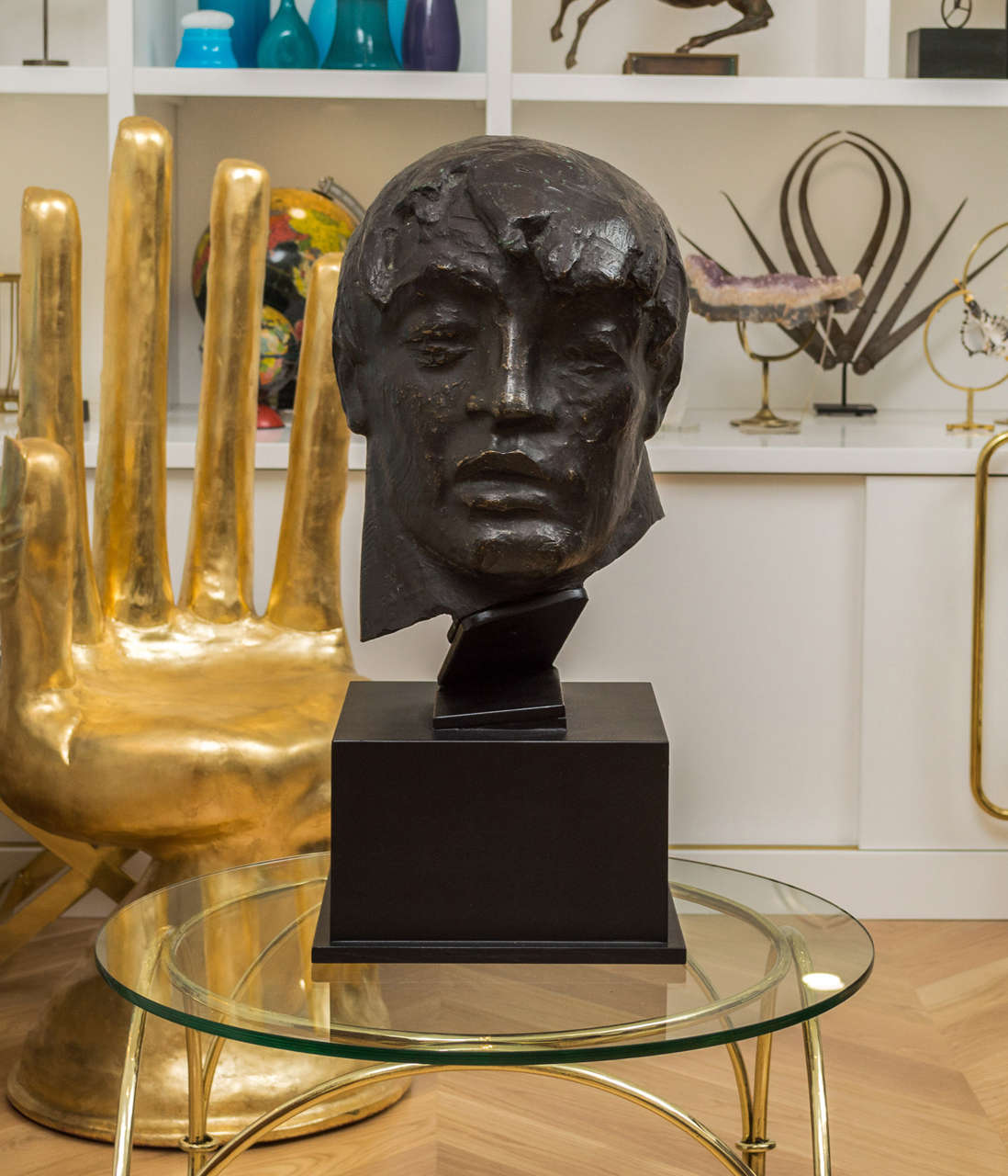 American Marijan Kockovic  Bronze Male Bust For Sale