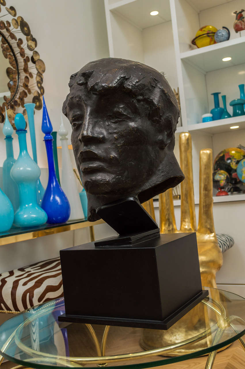 Marijan Kockovic  Bronze Male Bust In Good Condition For Sale In San Francisco, CA